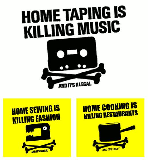campaña 'Home taping is killing music' y algunas parodias